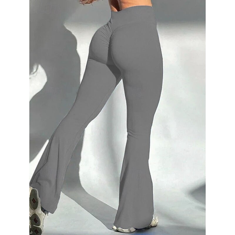 Women's Yoga Pants Yoga Leggings Ruched Butt Lifting Butt Lift Tummy Control High Waist Pilates Gym Workout Workout Tights Solid Color Black Army Green Grey Fall Winter Sports Activewear Stretchy Slim3