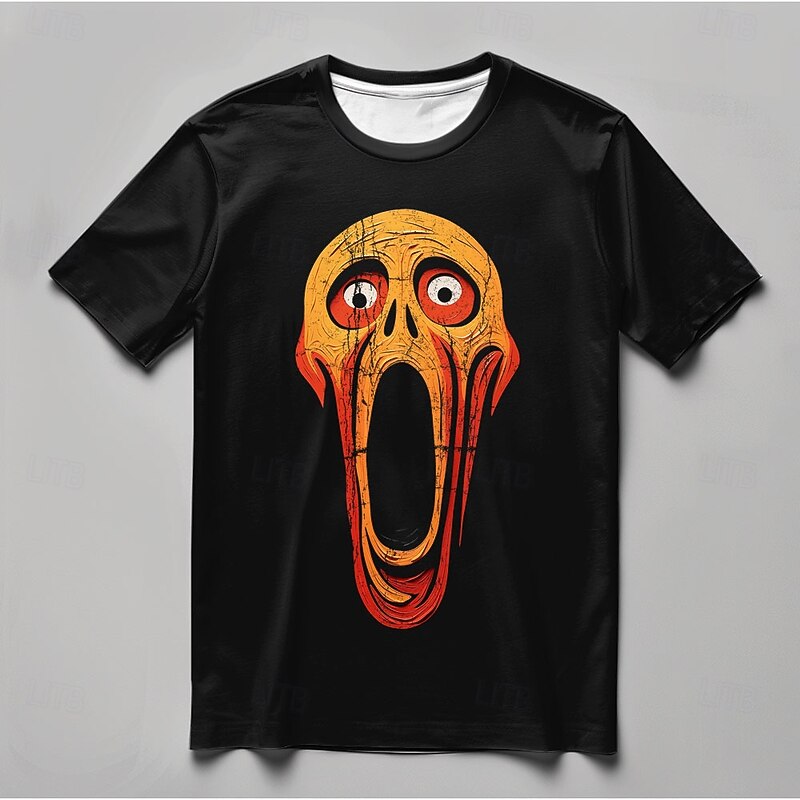 Men's Skull T Shirt Short Sleeve T shirt 3D Print Crew Neck Shirt Fashion Athleisure Street Dark Party Black Summer Spring Clothing Apparel S M L XL XXL XXXL