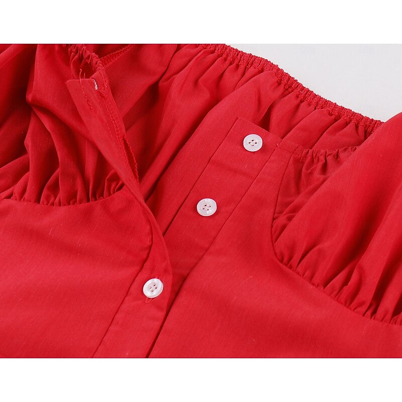 Retro Vintage 1950s Vintage Dress Dress Solid Color A-Line Fancy Dress Women's Carnival New Year Masquerade Casual Daily Bachelorette Party Adults' Dress3