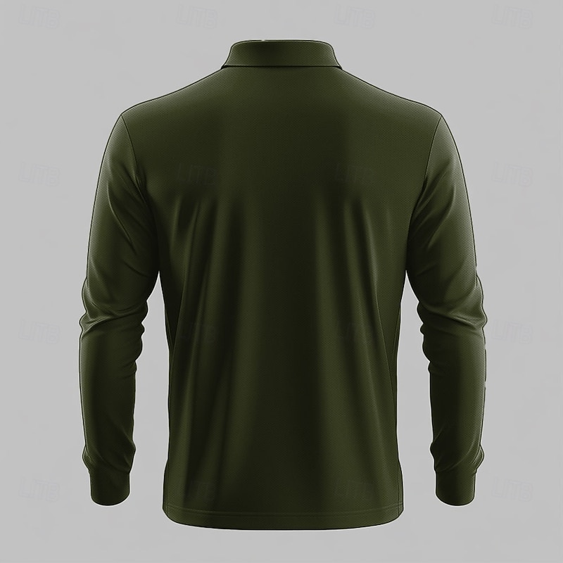 Christmas Men's Santa Claus Zip Polo Long Sleeve Polo Shirts Collar Business Casual Vacation Party Evening Wear New Years Eve Shirts 3D Print Spring Fall & Winter Black Wine Blue2