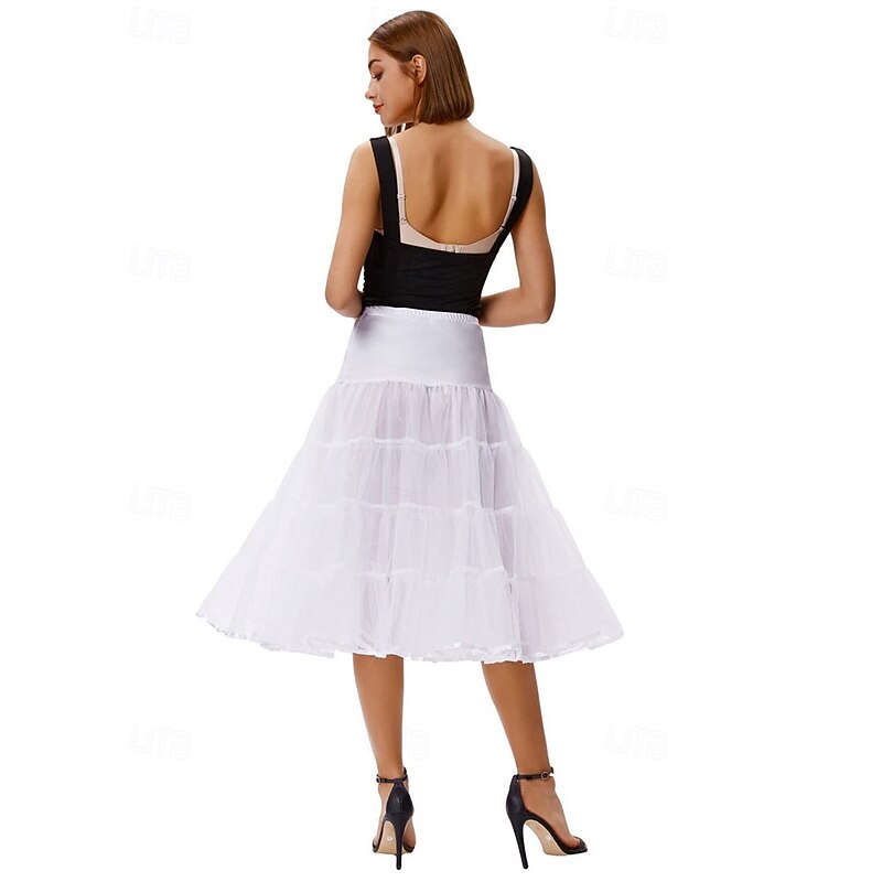 1950s Princess Petticoat Hoop Skirt Under Skirt Tulle Skirt Solid Color Fancy Dress Women's Masquerade Event / Party Prom Bachelorette Party Adults' Skirt2