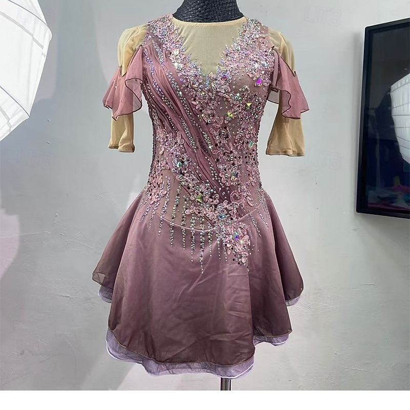 Figure skating costumes figure skating performance costumes grading costumes competition costumes children's adult women's figure skating costumes adult and children's customized spandex mesh