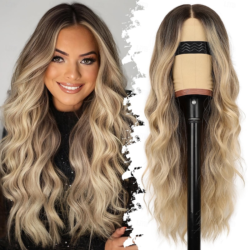 Wig for Women Long Wavy Wigs for Beginners Middle Part Synthetic Wig Natural Wig for Daily Party Use