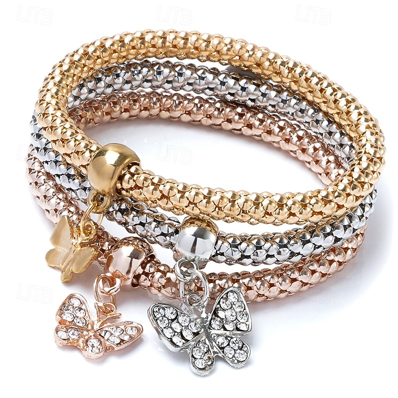 Women's Layered Crown Elegant Fashion Chrome Bracelet Jewelry Light golden / Golden yellow / Rose Gold For Party Street Prom2