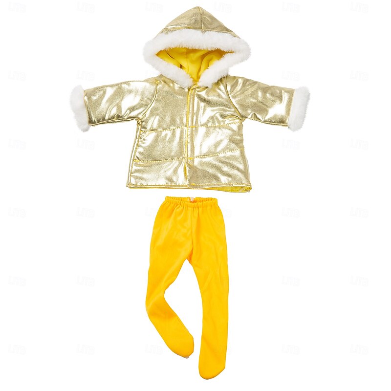 18 Inch Doll Clothes and Accessories Winter Doll Outfits Set Coat Trousers for 18 Inch Doll Girls Gifts(WITHOUT DOLL)3