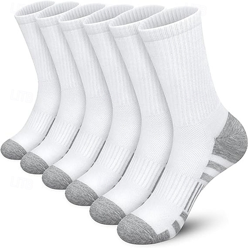 Men's 5 Pairs Multi Packs Socks Crew Socks Running Socks Casual Socks Black White Color Color Block Solid / Plain Color Sports & Outdoor Daily Vacation Basic Medium Spring Fall Fashion Casual4