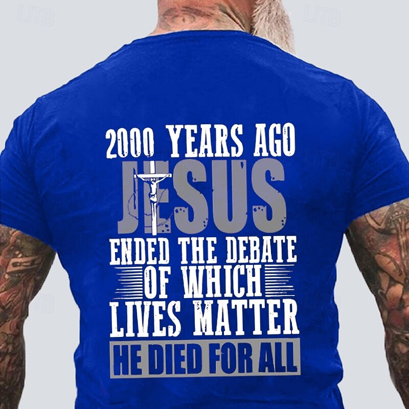 Men's Jesus Funny Slang T Shirt Short Sleeve T shirt 3D Print Crew Neck Shirt Fashion Athleisure Street Sports Outdoor Daily Black Blue Green Summer Spring Clothing Apparel S M L XL XXL XXXL4