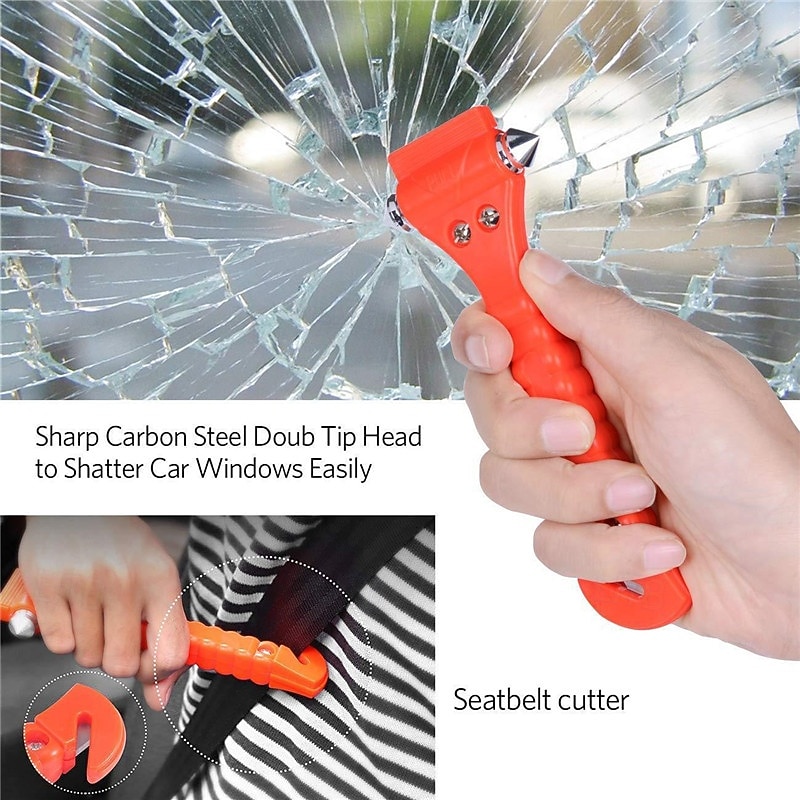 Car Safety Hammer 2 Pack Car Window Glass Breaker and Seatbelt Cutter 2-in-1 Car Emergency Rescue Hammer Auto Emergency Life Rescue Escape Tool