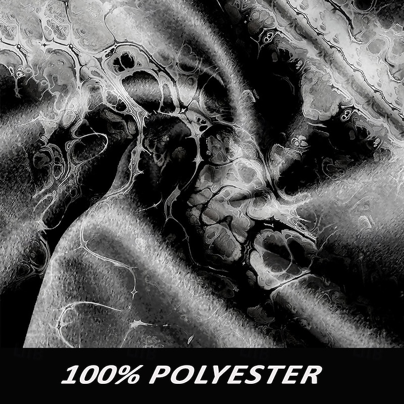 Men's Flowing Quicksand / Liquid Winter Coat Fleece Jacket Overcoat Thermal Comfortable Artistic Casual Outdoor Street Daily Wear 3D Print Buttons Front Pocket Winter Turndown Long Sleeve Black3