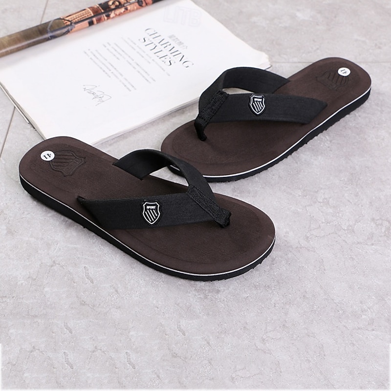 Men's Black Flip-Flop Sandals with Cushioned Sole  - Comfortable Casual Beach and Summer Footwear4