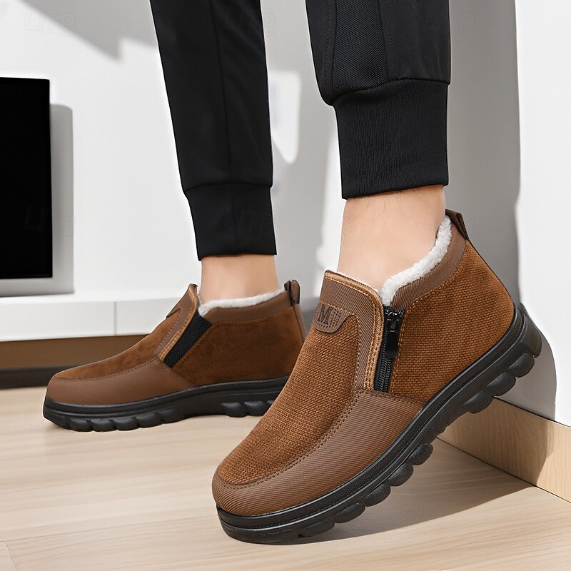 Men's Warm Winter Ankle Boots with Fleece Lining and Side Zipper – Comfortable, Non-Slip Outdoor Shoes for Cold Weather4