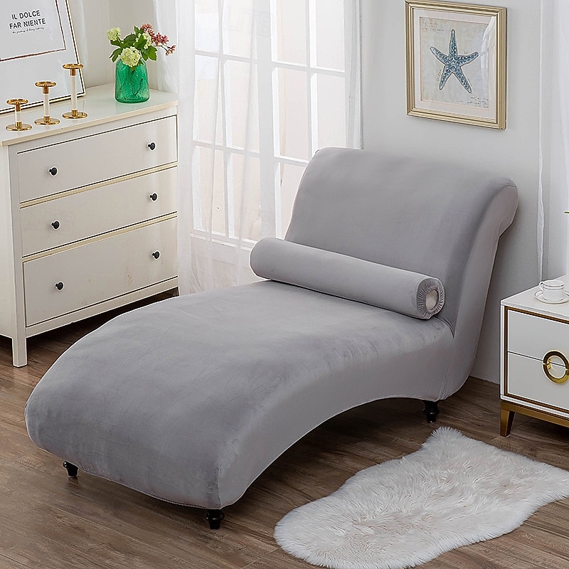 Chaise Lounge Cover Velvet Luxury Slipcovers for Living Room Indoor Stretch Slipcover for Chaise Lounge Ultra Soft Machine Washable
