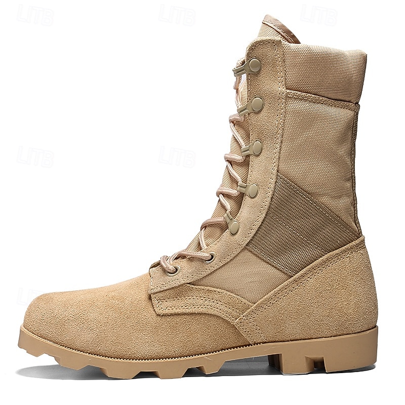 Men's Tactical Combat Boots – High-Top Military Desert Boots with Lace-Up Design for Outdoor Hiking & Work4