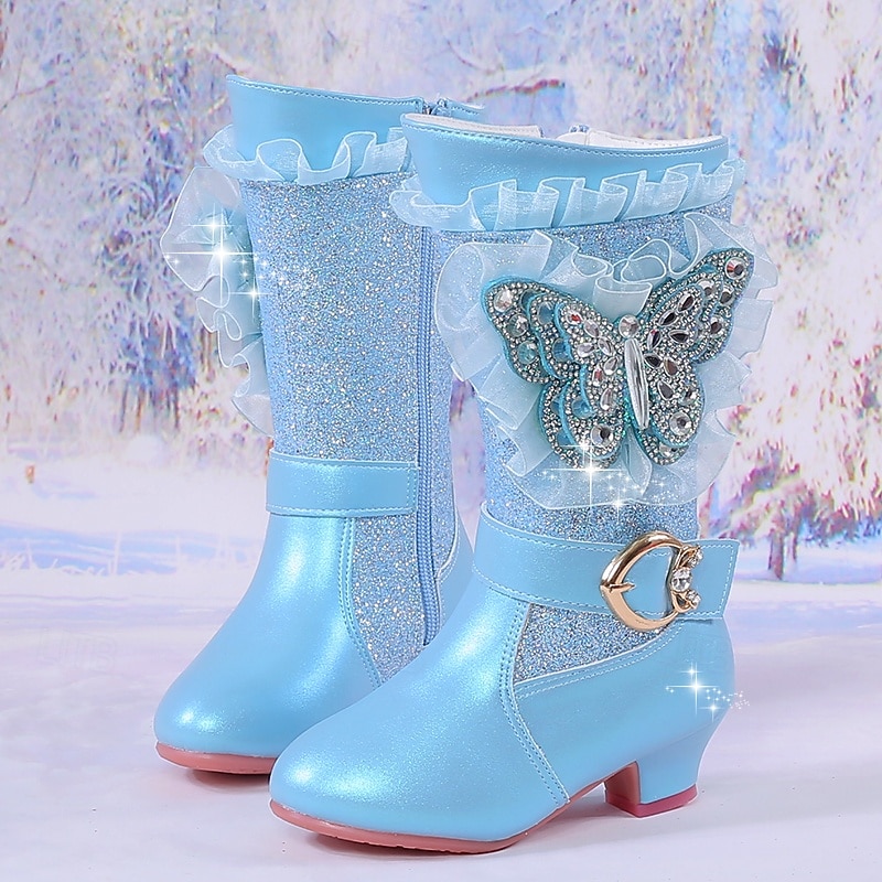 Girls' Boots Casual Boots Dress Shoes Mid-Calf Boots Bootie Leather Breathability Non-slipping Height-increasing Princess Shoes Big Kids(7years +) Little Kids(4-7ys) Gift Daily Walking Bowknot4