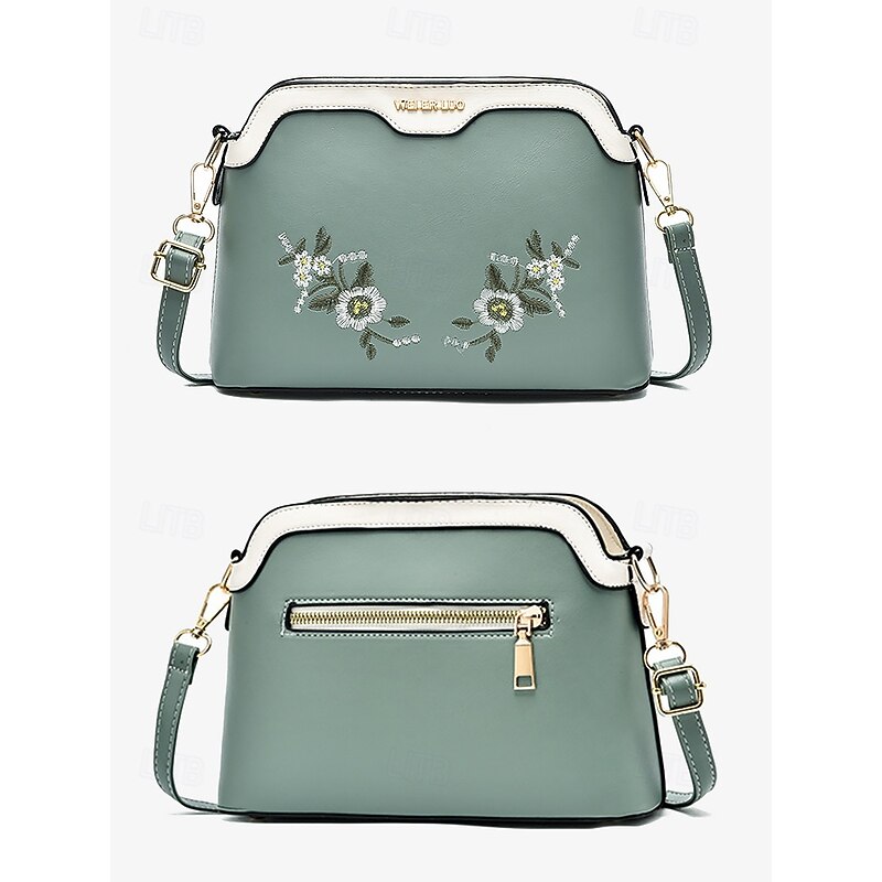 Women's Floral Embroidered Crossbody Bag – Elegant Shoulder Bag with Adjustable Strap, Perfect for Casual and Formal Occasions3