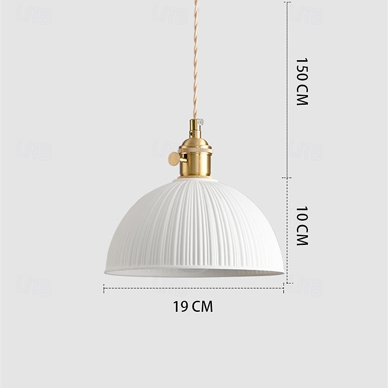 Mid-Century Modern Pendant Hanging Lights Milky Glass Pendant Light Brushed Brass Chandelier Rustic Dome Small Pendant Lamp 19cm 85-265V4
