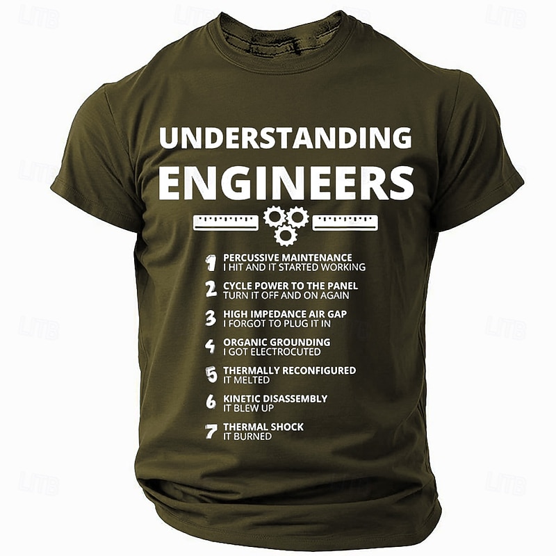 Men's Funny Engineer Graphic T-Shirt: Understanding Engineers Work Humor Tee