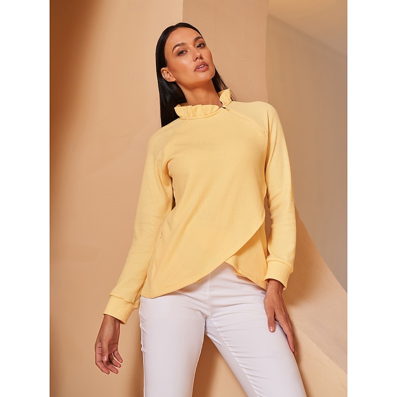 Women's Golf Pullover Sweatshirt Light Pink Yellow Dark Navy Long Sleeve Top Ladies Golf Attire Clothes Outfits Wear Apparel