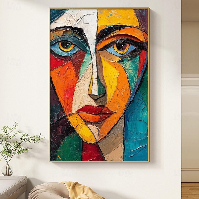 Pablo Picasso style  painting Handmade Pablo Picasso Women Abstract Canvas Art oil Painting handmade firgure oil painting for Living Room Bedroom Home Decor pattle knife girl painting Wall paintings4