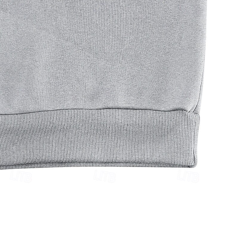 Men's Hoodie Sweatshirt Quarter Zip Sweatshirt Black Navy Blue Khaki Light Grey Dark Gray Half Zip Color Block Sports & Outdoor Daily Holiday Polyester Streetwear Basic Casual Fall & Winter Clothing4