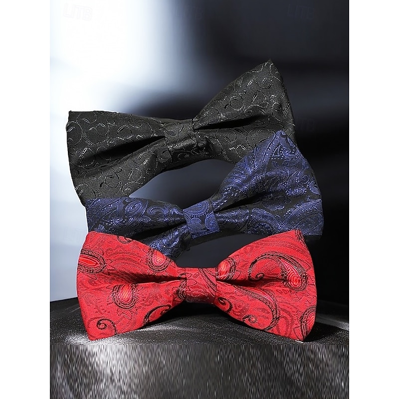 Men's Paisley Pattern Bow Ties - Elegant Formal Ties for Weddings, Parties, and Business Events