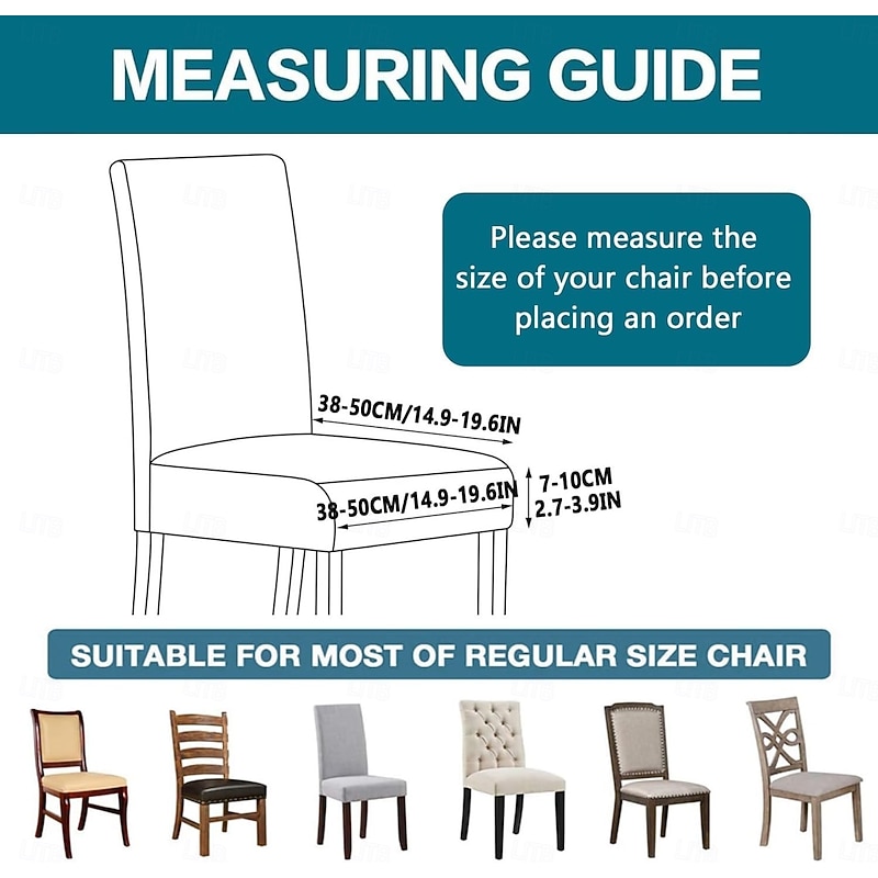 Stretch Dining Chair Seat Covers Set Soft Removable Washable Seat Covers for Dining Chairs, Dining Room Seat Cover Slipcover Protector3