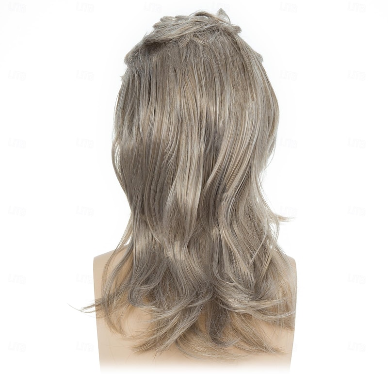 Wigs Natural Hair Short Curly Synthetic 80s Mullet Wigs Halloween Party Costumes for Women and Men Blonde4