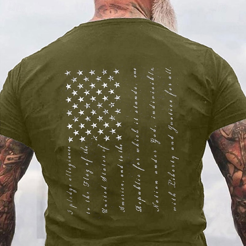 Veterans Day Men's Patriot Patriotic Veteran American US Flag T shirt Short Sleeve T shirt 3D Print Crew Neck Shirt Fashion Athleisure Street Sports Outdoor Daily Light Blue Black Blue Summer Spring3