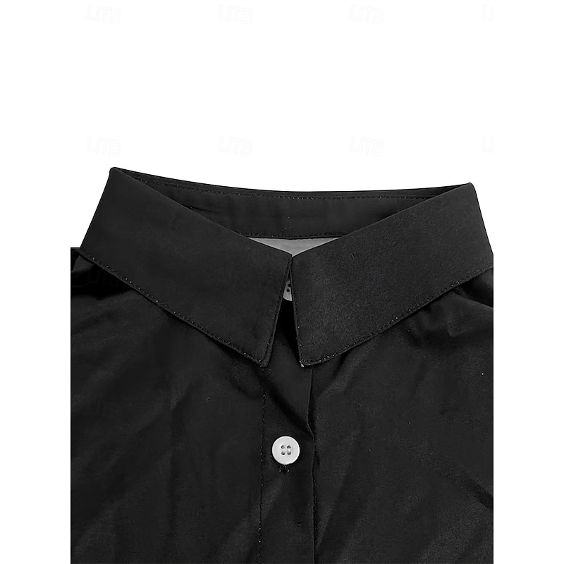 Women's Shirt Button Down Tunic Shirt Collar Long Sleeve Plaid Casual Regular Tops Work Daily s Print Black Spring Fall Winter3