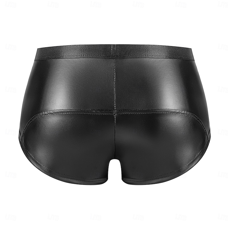 Pants Boxer Briefs Underwear Carnival Costume Men's Zipper Front Shiny Metallic Sexy Costume Spandex Costume for Performance Club Pole Dance Halloween Carnival Masquerade Adults'4