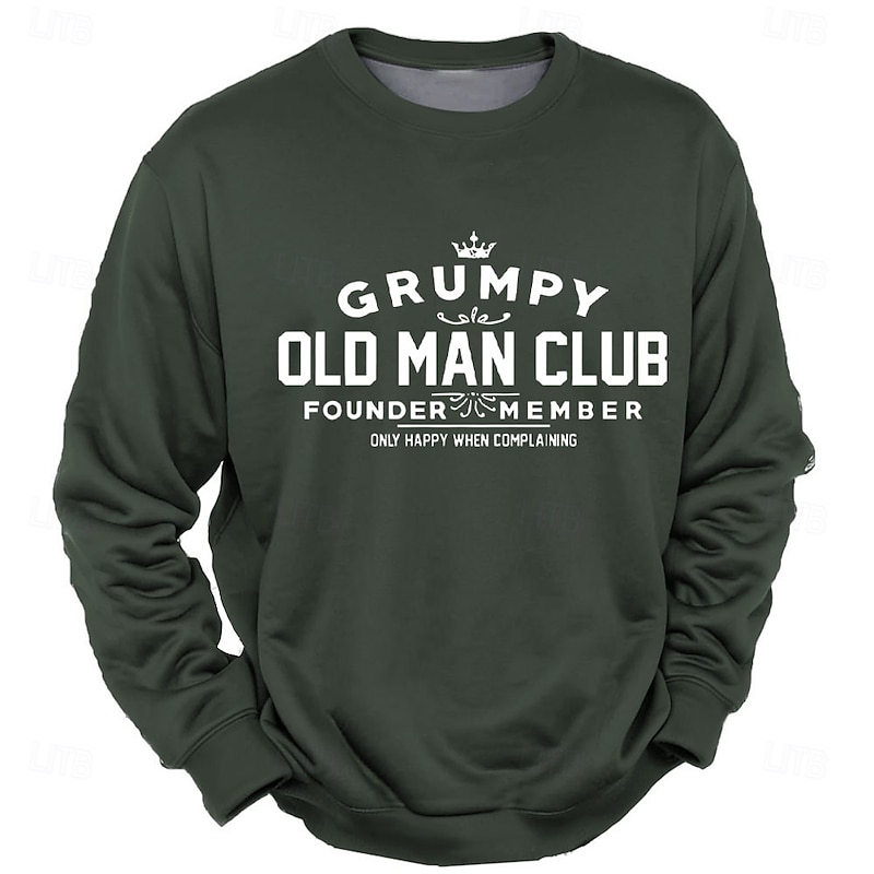 Men's Grumpy Old Man Club Long Sleeve Sweatshirt - Founder Member Only Happy When Complaining Humorous Pullover4