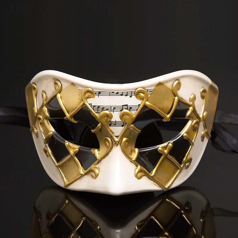 Harlequin Halloween Venetian Mask Arlecchino Carnival Mask Half Face Adults' Men's Halloween Carnival Mardi Gras Party Masquerade Carnival of Venice Easy Halloween Costumes Dress Up