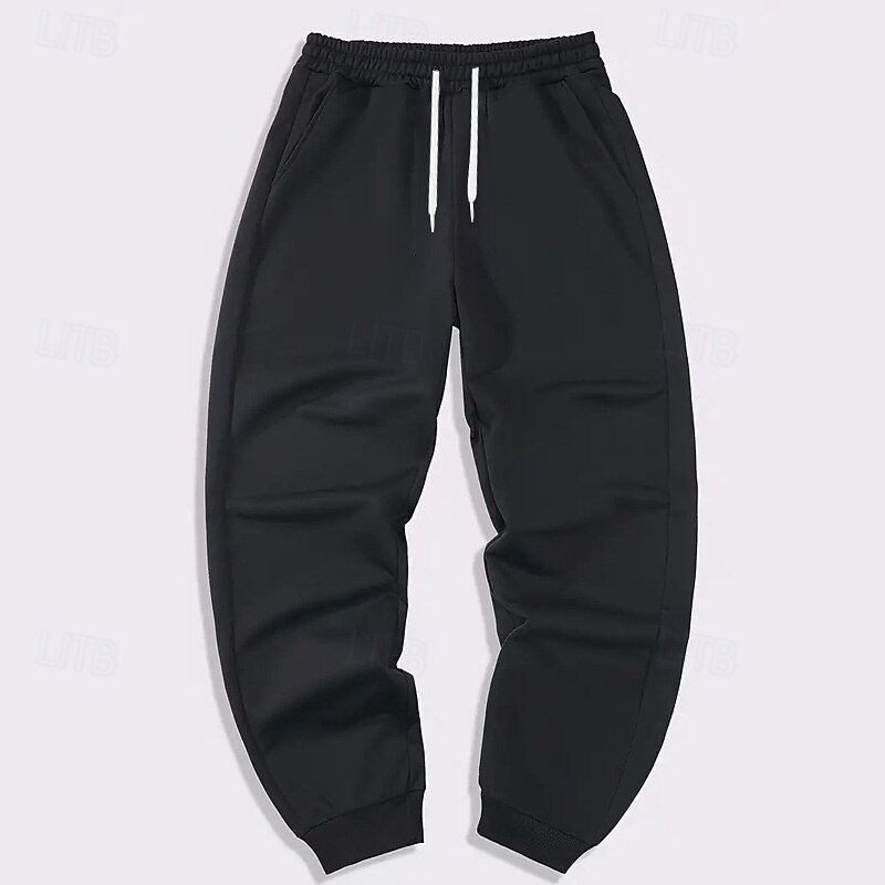 Men's Athletic Pants Sweatpants Joggers Trousers Pocket Drawstring Elastic Waist Plain Comfort Sports Outdoor Daily Fashion Casual Black Red Micro-elastic2
