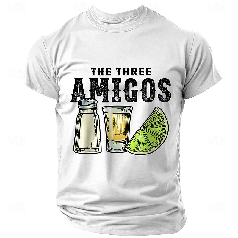 Men's Oktoberfest Beer T shirt Short Sleeve T shirt 3D Print Crew Neck Shirt Sports Fashion Daily Street Sports Outdoor Daily Black White Army Green Summer Spring Clothing Apparel S M L XL XXL - Main Image