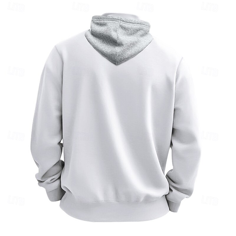 Men's Hoodie Quarter Zip Hoodie Fleece Hoodie Tactical Hoodie Black White Wine Red Khaki Hooded Plain Patchwork Half Zip Work Sports & Outdoor Casual Streetwear Basic Casual Spring & Fall3