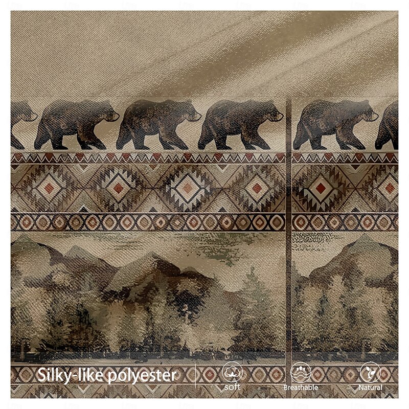 Men's Bear Cowboy Sweatpants Joggers Pants Trousers Mid Waist Drawstring Elastic Waist Vintage Casual Outdoor Street Dailywear Pocket Spring Fall Winter 3D Print Brown3