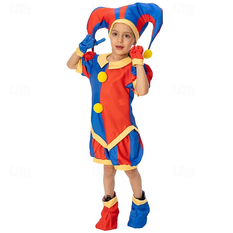 Joker Clown Pomni Halloween Outfits Costume Circus Carnival Costume Cosplay Kid's Boys' Girls' Halloween Carnival Mardi Gras Performance Party Stage Easy Halloween Costumes Dress Up2