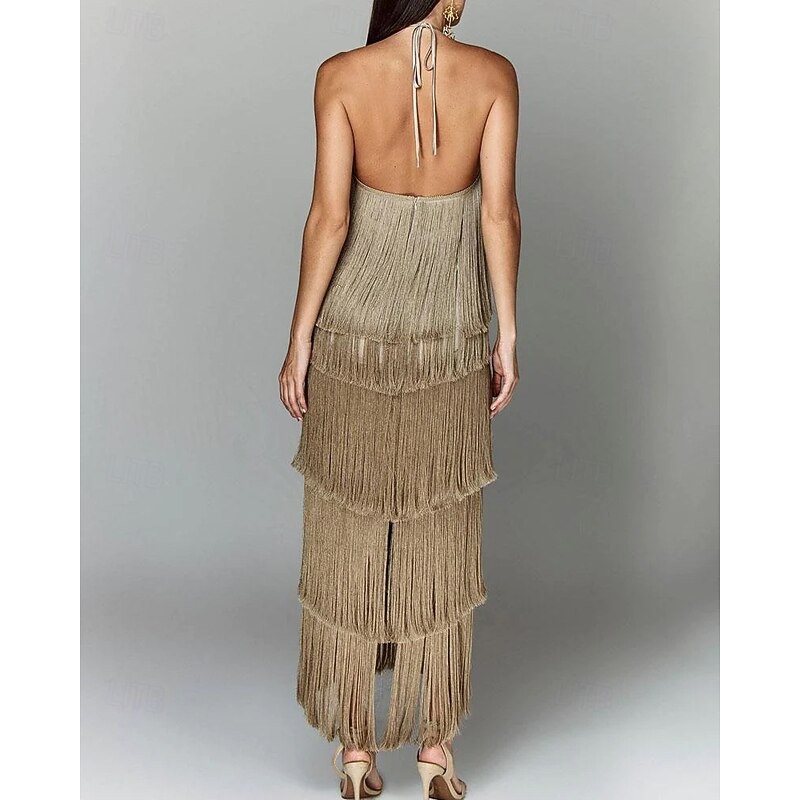 Roaring 20s 1920s Flapper Dress Dress The Great Gatsby Wedding Guest Tassel Fringe Fancy Dress Women's Masquerade Wedding Wedding Guest Event / Party Adults' Dress Homecoming Dresses2