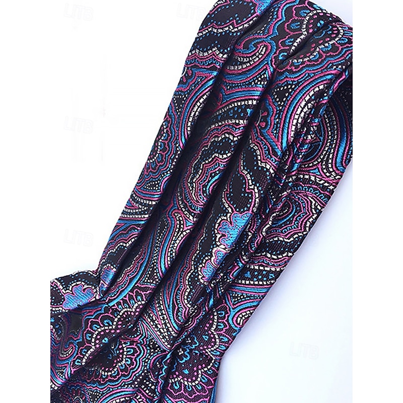 Men's Paisley Ascot Tie - Elegant Faux Silk Cravat for Formal Occasions, Weddings, and Parties - Vintage Floral Pattern Necktie4