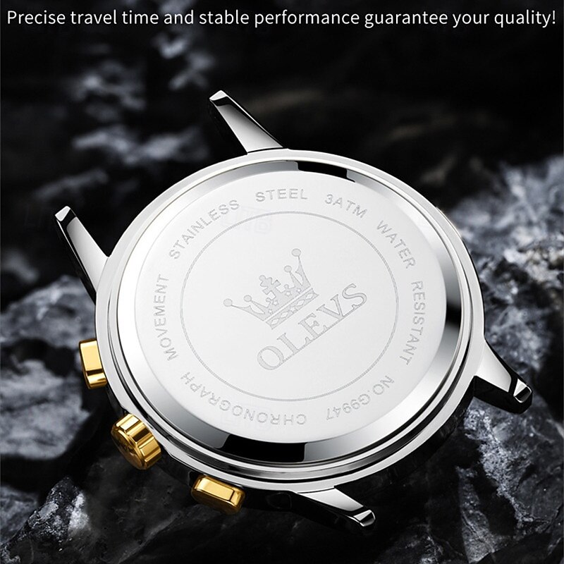 New Olevs Brand Men'S Business Watch Luminous Chronograph Calendar Fashion Trend Simple Quartz Watch Waterproof Sports Leisure Multifunction Chronograph Men'S Wristwatch3