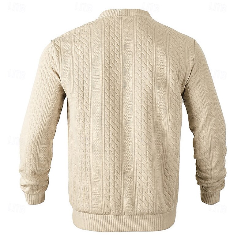 Men's Sweatshirt Sweat Jacket Black Navy Blue Khaki Gray V Neck Plain Pocket Work Sports & Outdoor Casual Streetwear Basic Casual Spring &  Fall Cross-Seasons Clothing Apparel Hoodies Sweatshirts3