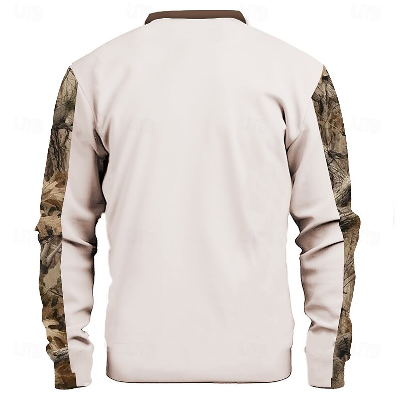 Men's Deer Sweatshirt Sweatshirt Zip Sweatshirt Long Sleeve Sweatshirt Stand Collar Zip Fashion Daily Simple Print Vacation Holiday Going out Pocket Front Zipper Winter2