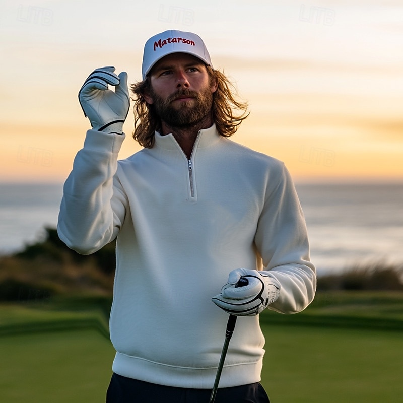 Men's Sweatshirt Polar Fleece Quarter Zip Sweatshirt Black White Wine Red Gray Half Zip Plain Sports & Outdoor Daily Holiday Streetwear Basic Casual Fall & Winter Clothing Apparel Hoodies Sweatshirts4