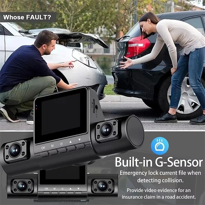 Dash Cam 4Channel 1080P Driving Recorder HD1080P Front Inside Rear View Infrared Night Vision Car Charge Reversing Camera3