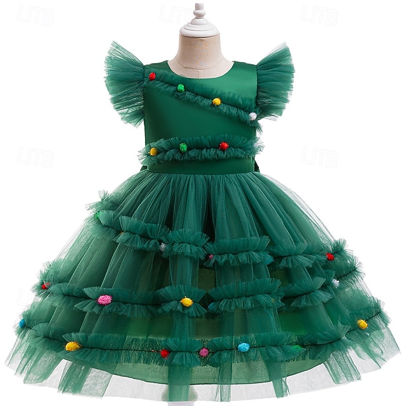 Dress Fancy Costume Fancy Christmas Dress Girls' Cosplay Costume Kid's Christmas New Year Christmas Eve Christmas Dress2