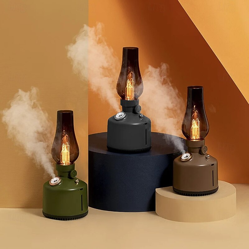 Lamp Air Humidifier Ambience Lamp Mute Retro Humidifier USB Small Fragrance Diffuser with Light for Home Office
