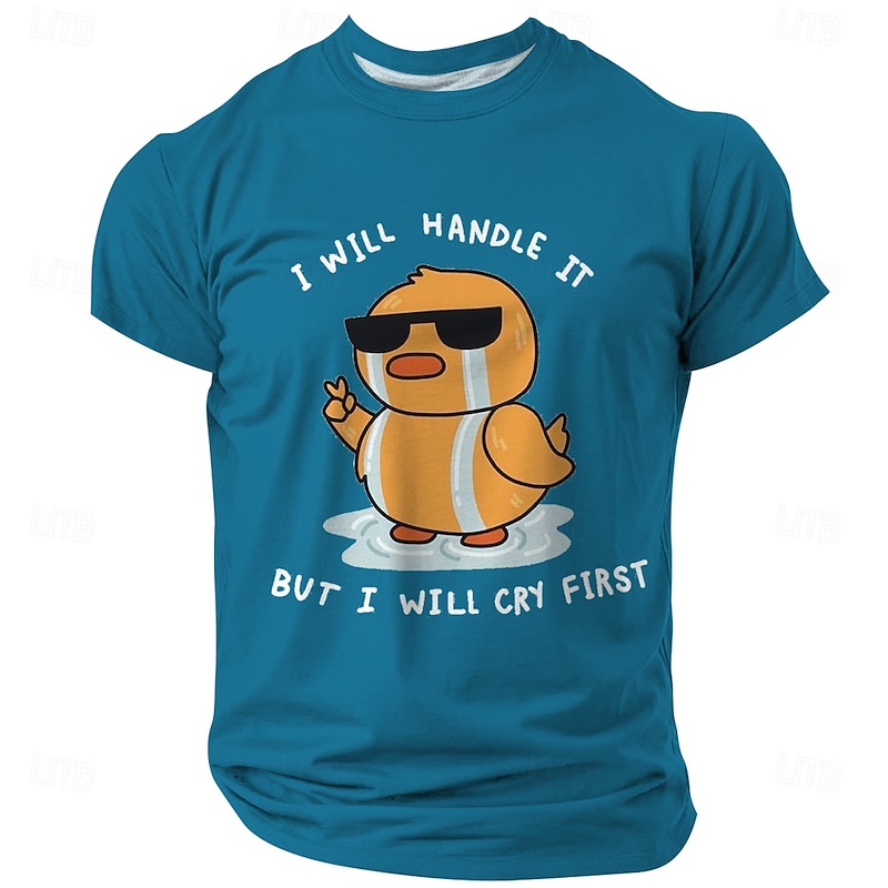 Men's Funny Duck T Shirt Short Sleeve T shirt 3D Print Crew Neck Shirt Fashion Athleisure Street Sports Outdoor Daily Black Blue Green Summer Spring Clothing Apparel S M L XL XXL XXXL
