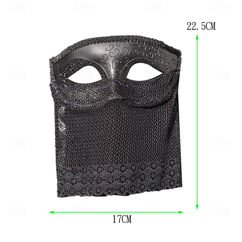 Arlecchino Halloween Venetian Mask Columbina Carnival Mask Half Face Adults' Men's Women's Halloween Carnival Mardi Gras Party Masquerade Carnival of Venice Easy Halloween Costumes Dress Up4