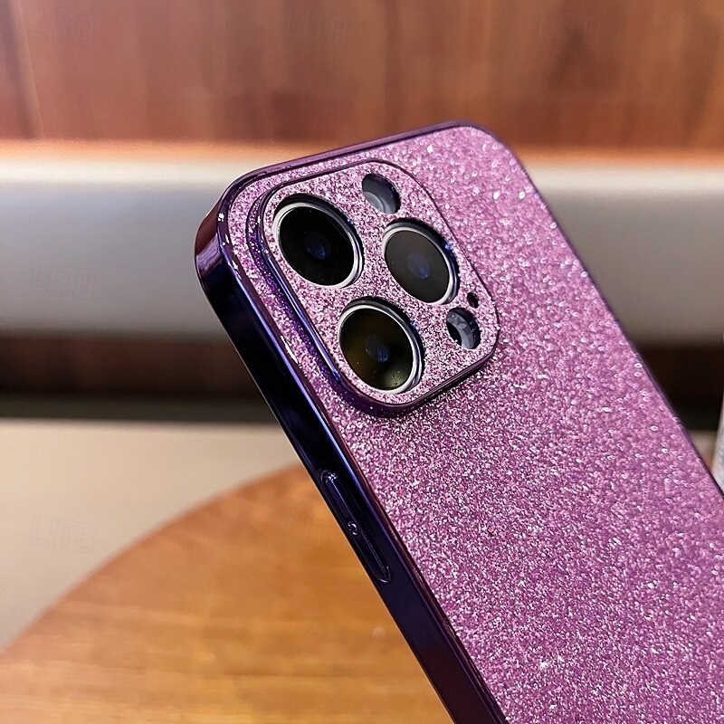 Phone Case For iPhone 16 15 14 Pro Max Plus 13 12 11 Pro Max Back Cover Bling Glitter Shiny Shockproof Retro PC3