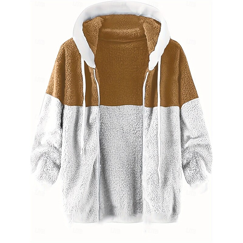 Men's Full Zip Hoodie Zip Up Hoodie Fleece Jacket Fleece Hoodie Black Navy Blue Khaki Gray Hooded Color Block Zip Up Patchwork Sports & Outdoor Casual Daily Polyester Streetwear Casual Fall & Winter4